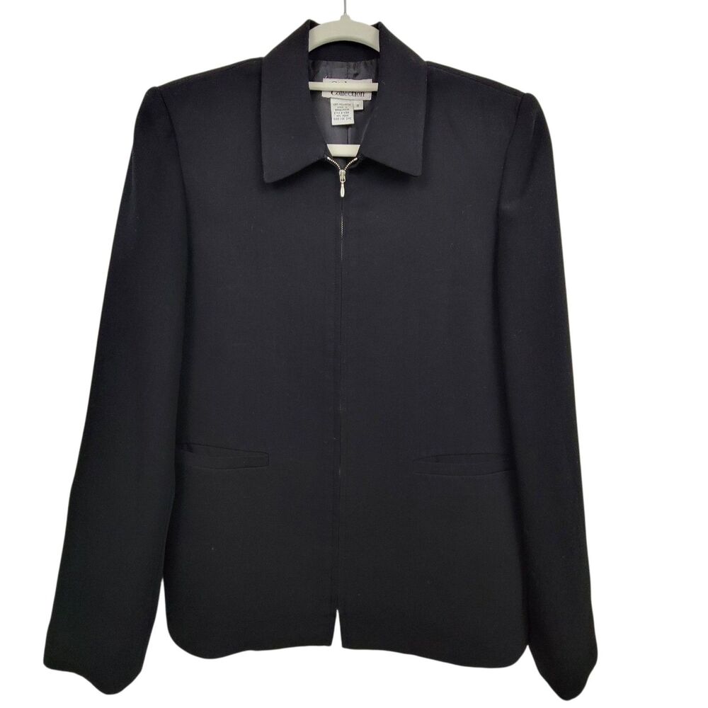 Style & Co Black Collared Zipper Jacket/Soft Blazer Size 6